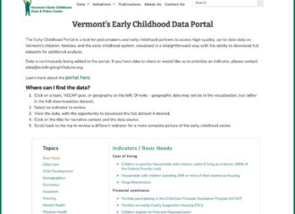 Screenshot of Data Portal webpage